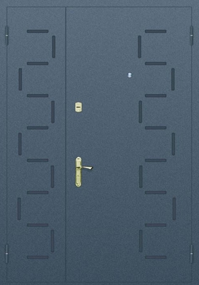 Глухая полуторапольная дверь с рисунком на металле № 13