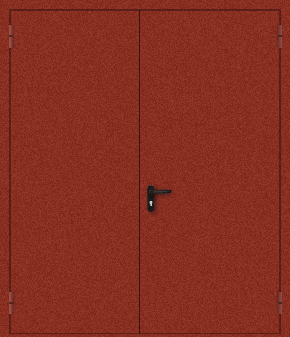 Двупольная противопожарная дверь с порошковым напылением (красная)