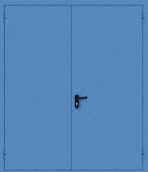 Двупольная противопожарная дверь EI 60 (порошок / синяя)