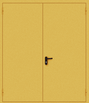 Двупольная противопожарная дверь EI 60 (порошок / желтая)