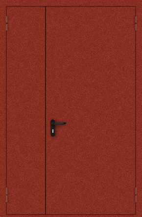 Полуторапольная противопожарная дверь с порошковым напылением (красная)