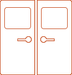 Двупольные двери с остеклением