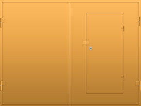 Гаражные ворота с калиткой RAL 1017