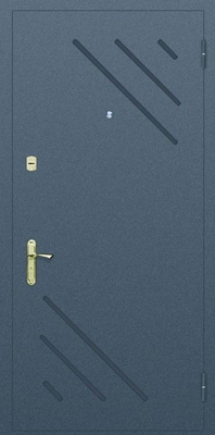 Глухая одностворчатая дверь с рисунком на металле № 12