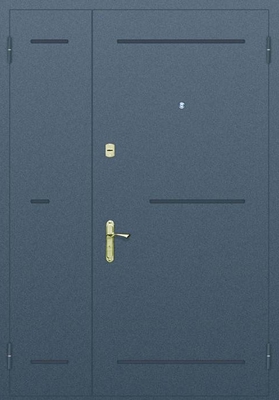 Глухая полуторапольная дверь с рисунком на металле № 4