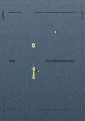 Глухая полуторапольная дверь с рисунком на металле № 4