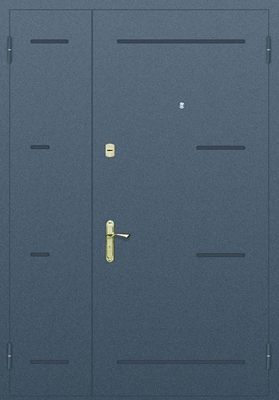 Глухая полуторапольная дверь с рисунком на металле № 5