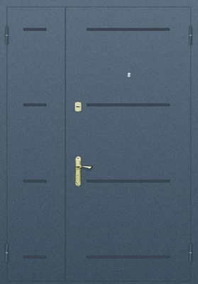 Глухая полуторапольная дверь с рисунком на металле № 6