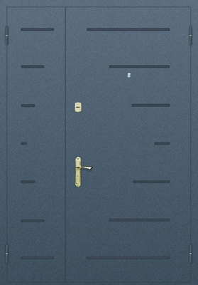 Глухая полуторапольная дверь с рисунком на металле № 7