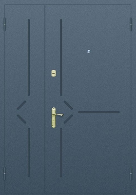 Глухая полуторапольная дверь с рисунком на металле № 9