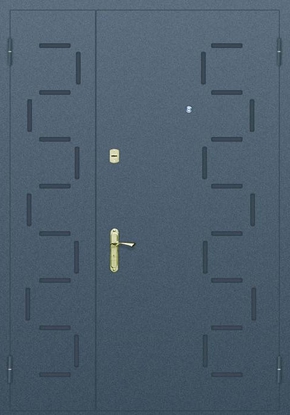 Глухая полуторапольная дверь с рисунком на металле № 13