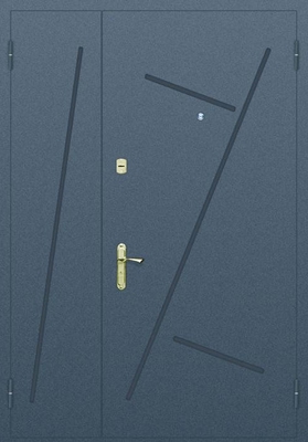 Глухая полуторапольная дверь с рисунком на металле № 14