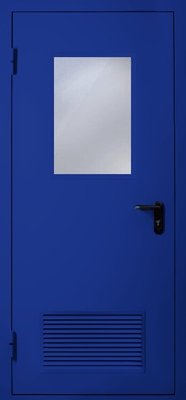 Однопольная дверь с вентиляцией и стеклом EI 60 (RAL 5004)