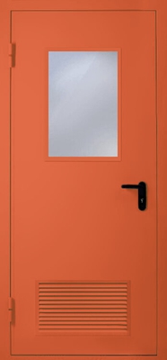 Однопольная дверь с вентиляцией и стеклом EI 60 (RAL 3022)