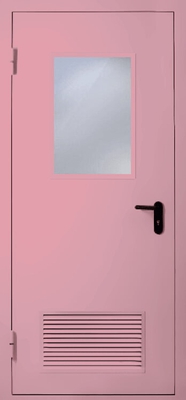 Однопольная дверь с вентиляцией и стеклом EI 60 (RAL 3015)