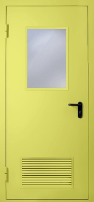 Однопольная дверь с вентиляцией и стеклом EI 60 (RAL 1016)