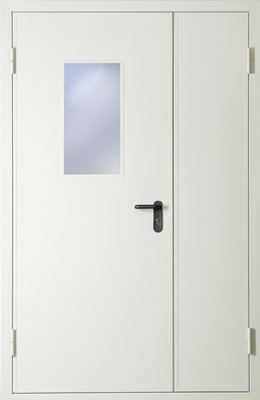 Полуторапольная дверь со стеклом EI 30 (RAL 9016)