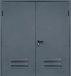 Двупольная противопожарная дверь с вентиляцией EI 60 (RAL 7043)