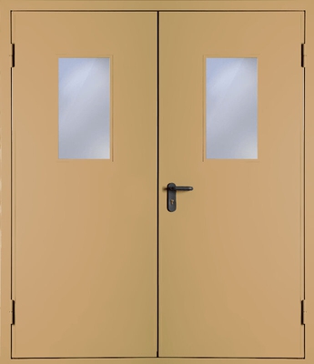 Двупольная дверь со стеклом EI 30 (RAL 1024)