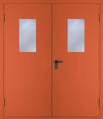 Двупольная дверь со стеклом EI 60 (RAL 3022)