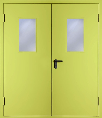 Двупольная дверь со стеклом EI 60 (RAL 1016)