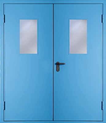 Двупольная дверь со стеклом EI 60 (RAL 5012)
