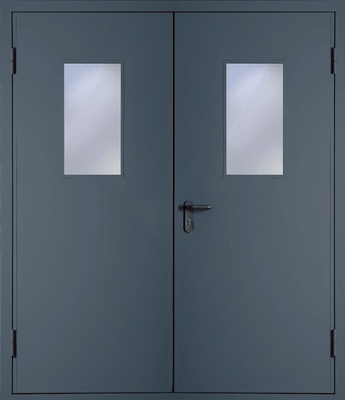 Двупольная дверь со стеклом EI 60 (RAL 7043)