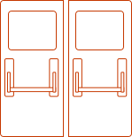 Двупольные двери «Антипаника» со стеклом
