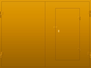Гаражные ворота с калиткой RAL 1006