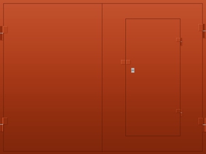 Гаражные ворота с калиткой RAL 2001
