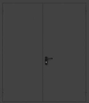 Двупольная противопожарная дверь EI 60 (порошок / черная)