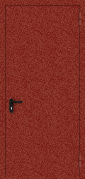 Однопольная противопожарная дверь с порошковым напылением (красная)