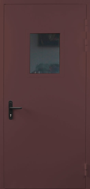 Однопольная противопожарная дверь cо стеклом EI 30 (RAL 8017)