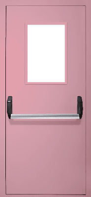 Однопольная дверь «Антипаника» со стеклом EI 30 (RAL 3015)