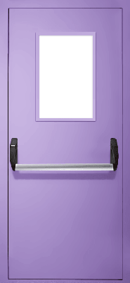Однопольная дверь «Антипаника» со стеклом EI 30 (RAL 4005)