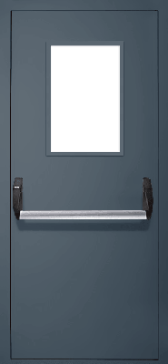 Однопольная дверь «Антипаника» со стеклом EI 60 (RAL 7043)