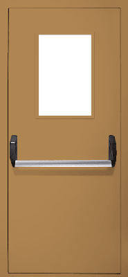 Однопольная дверь «Антипаника» со стеклом EI 60 (RAL 8000)