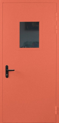 Однопольная противопожарная дверь со стеклом EI 60 (RAL 2012)