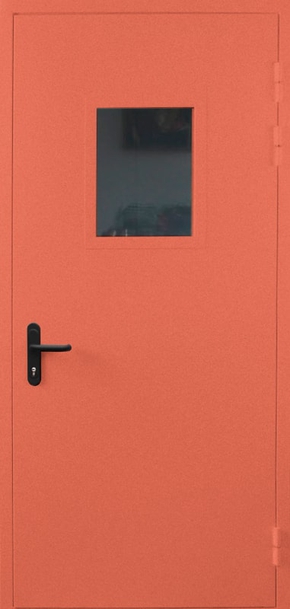 Однопольная противопожарная дверь со стеклом EI 30 с порошковым напылением (RAL 2012)