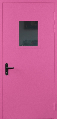 Однопольная противопожарная дверь со стеклом EI 60 (RAL 4003)