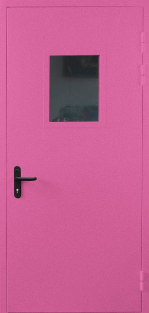 Однопольная противопожарная дверь со стеклом EI 30 с порошковым напылением (RAL 4003)