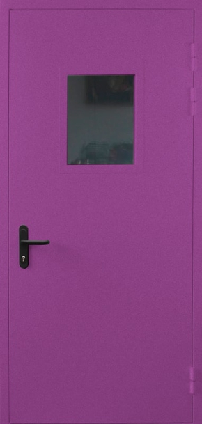 Однопольная противопожарная дверь со стеклом EI 30 с порошковым напылением (RAL 4006)