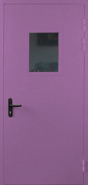 Однопольная противопожарная дверь со стеклом EI 30 с порошковым напылением (RAL 4008)