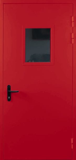 Однопольная противопожарная дверь со стеклом EI 60 (RAL 3020)