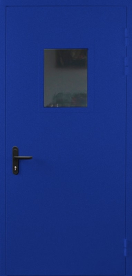 Однопольная противопожарная дверь со стеклом EI 60 (RAL 5002)