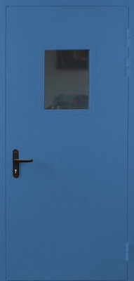 Однопольная противопожарная дверь со стеклом EI 60 (RAL 5005)