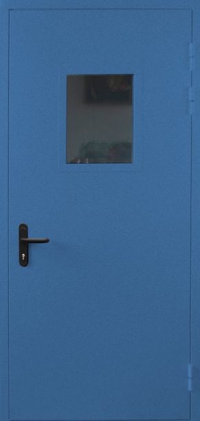 Однопольная противопожарная дверь со стеклом EI 60 с порошковым напылением (RAL 5005)