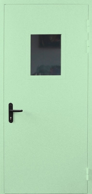 Однопольная противопожарная дверь со стеклом EI 60 (RAL 6019)