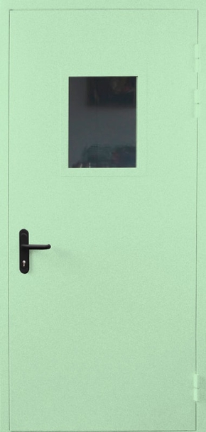 Однопольная противопожарная дверь со стеклом EI 60 с порошковым напылением (RAL 6019)