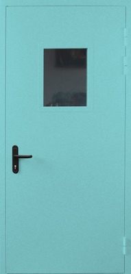 Однопольная противопожарная дверь со стеклом EI 60 (RAL 6027)